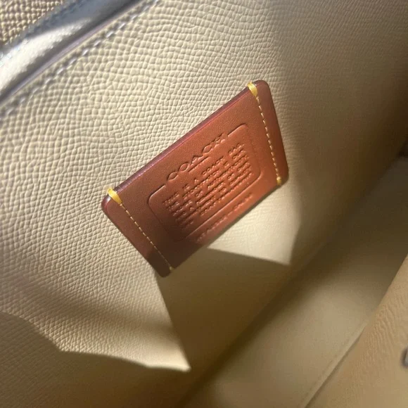 Coach Signature Canvas Yellow/Hay Mollie 25 Tote - Picture 8 of 10